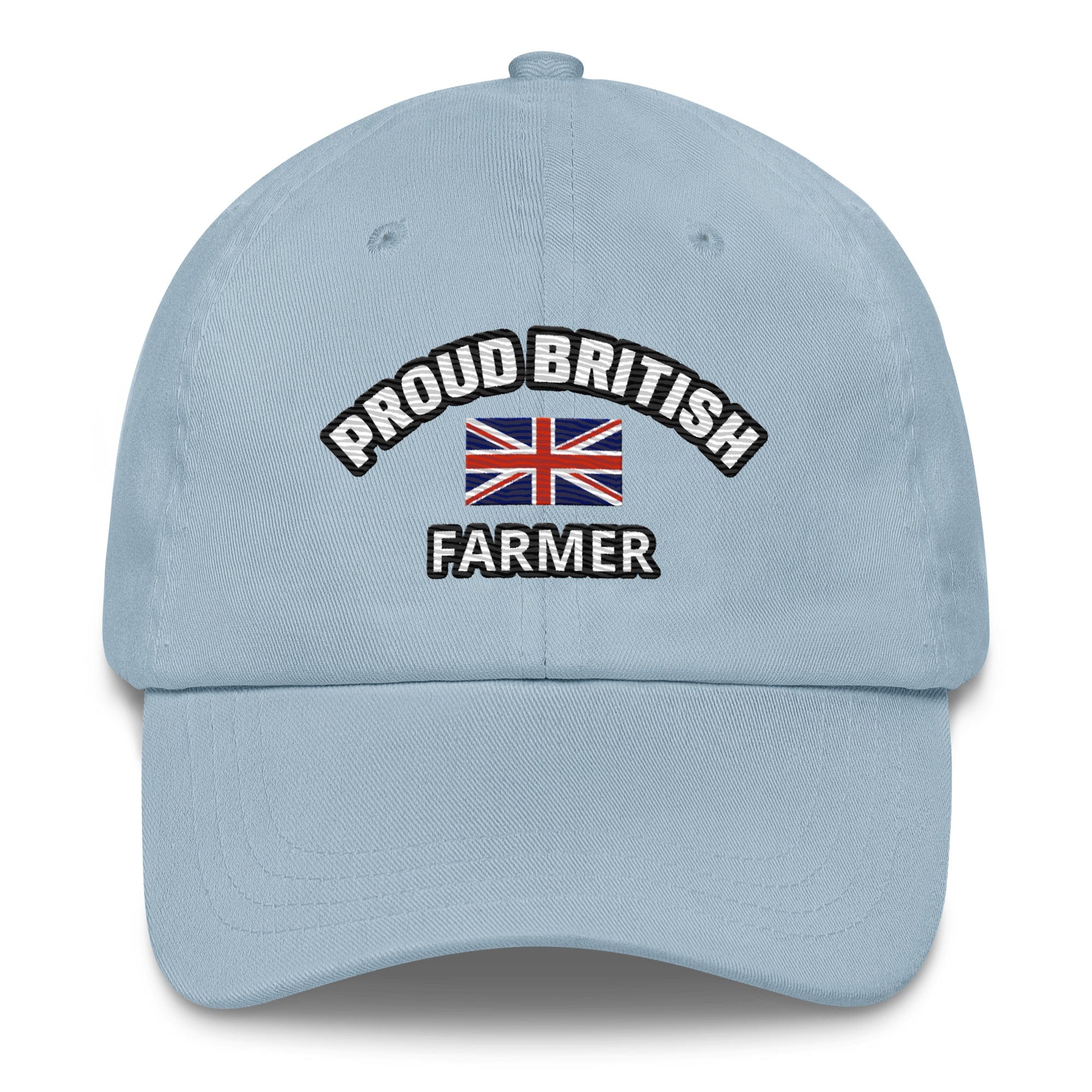 The Tractor Mugs Store Light Blue Proud British Farmer | Dad Hat Quality Farmers Merch