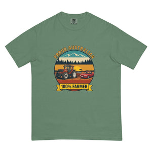 The Tractor Mugs Store Light Green FIATAGRI F130 PROUD AUSTRALIAN 100% FARMER Outdoor | Unisex Premium T-shirt Quality Farmers Merch
