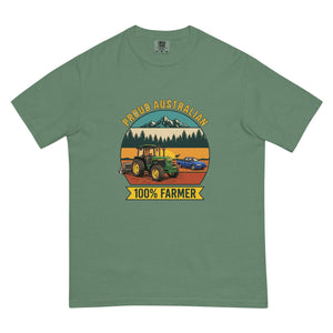 The Tractor Mugs Store Light Green John Deere 3350 PROUD AUSTRALIAN 100% FARMER Outdoor | Unisex Premium T-shirt Quality Farmers Merch