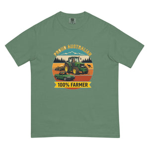 The Tractor Mugs Store Light Green John Deere 6930 PROUD AUSTRALIAN 100% FARMER Outdoor | Unisex Premium T-shirt Quality Farmers Merch