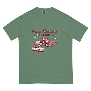 The Tractor Mugs Store Light Green John Deere 6930 PROUD AUSTRALIAN 100% FARMER Two Tone | Unisex Premium T-shirt Quality Farmers Merch