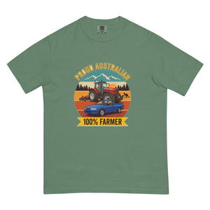 The Tractor Mugs Store Light Green Massey Ferguson 6480 PROUD AUSTRALIAN 100% FARMER Outdoor | Unisex Premium T-shirt Quality Farmers Merch