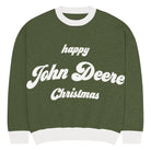The Tractor Mugs Store M Happy John Deere Christmas Jumper | Relaxed fit knitted crew neck sweater Quality Farmers Merch