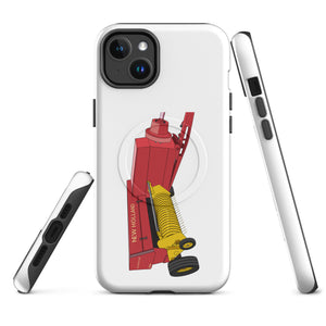 The Tractor Mugs Store MagSafe® Tough Case for iPhone® iPhone 14 Plus New Holland 274 Square Baler | MagSafe® tough case for iPhone® Quality Farmers Merch