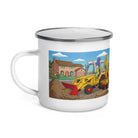 The Tractor Mugs Store Marge JCB 3C + Bart Dumper | Enamel Mug Quality Farmers Merch