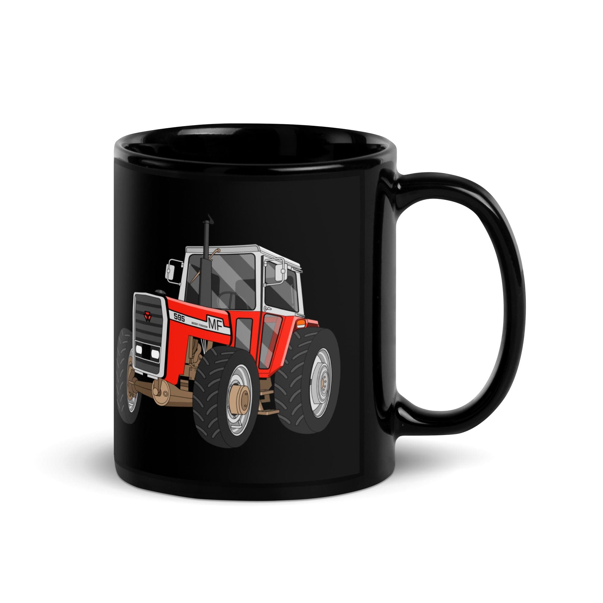 The Tractor Mugs Store Massey 595 | Black Glossy Mug Quality Farmers Merch