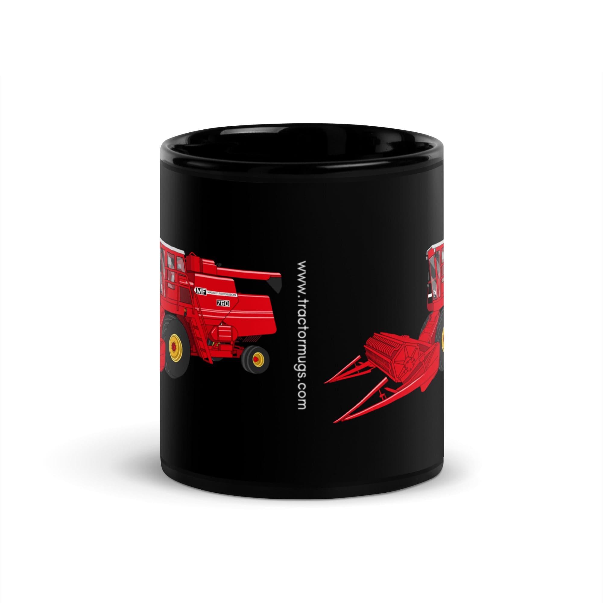 The Tractor Mugs Store Massey 760 Combine Harvester | Black Glossy Mug Quality Farmers Merch