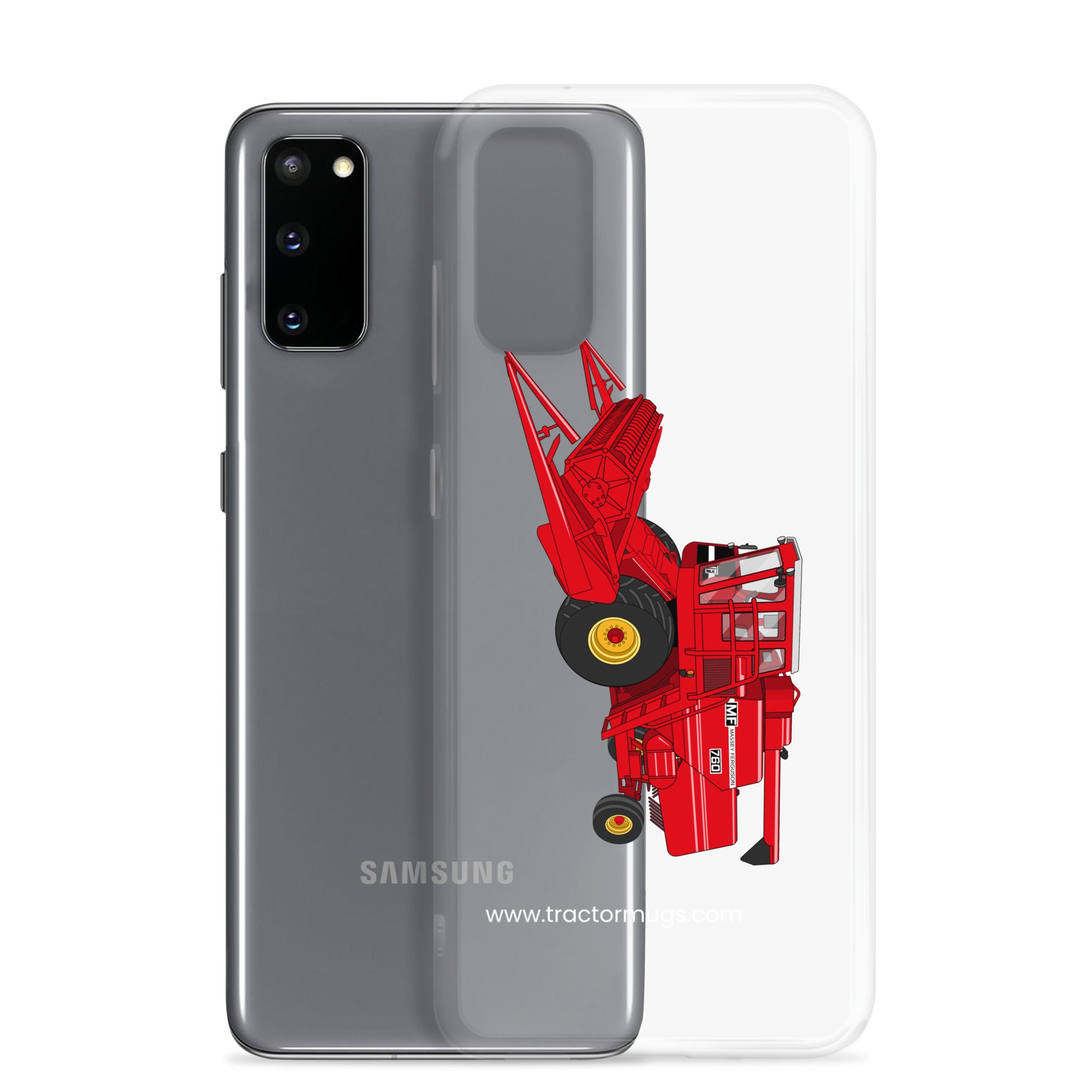 The Tractor Mugs Store Massey 760 Combine Harvester | Clear Case for Samsung® Quality Farmers Merch