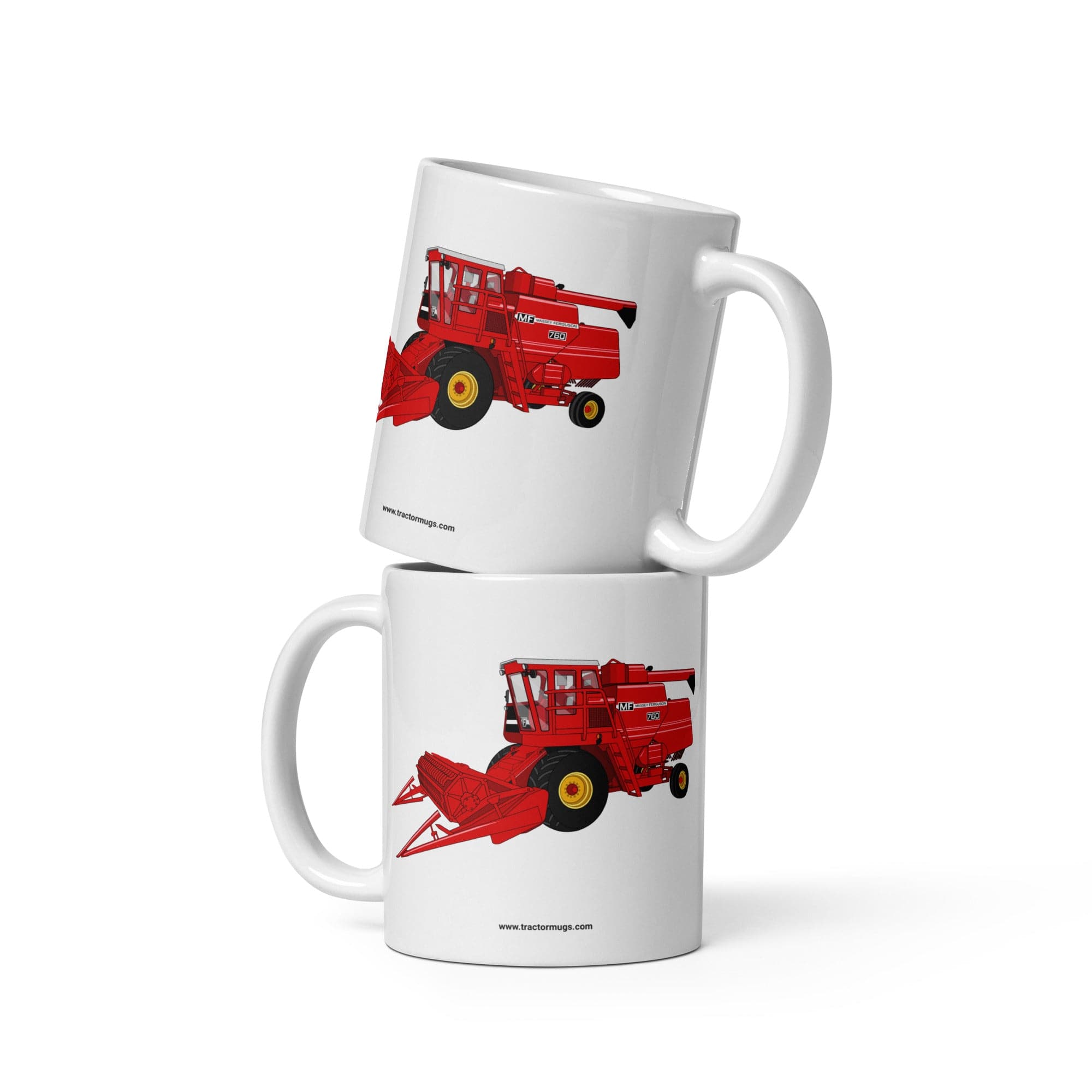 The Tractor Mugs Store Massey 760 Combine Harvester | White glossy mug Quality Farmers Merch