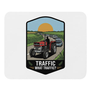 The Tractor Mugs Store Massey Ferguson 135 TRAFFIC WHAT TRAFFIC? Bright | Mouse Mat Quality Farmers Merch