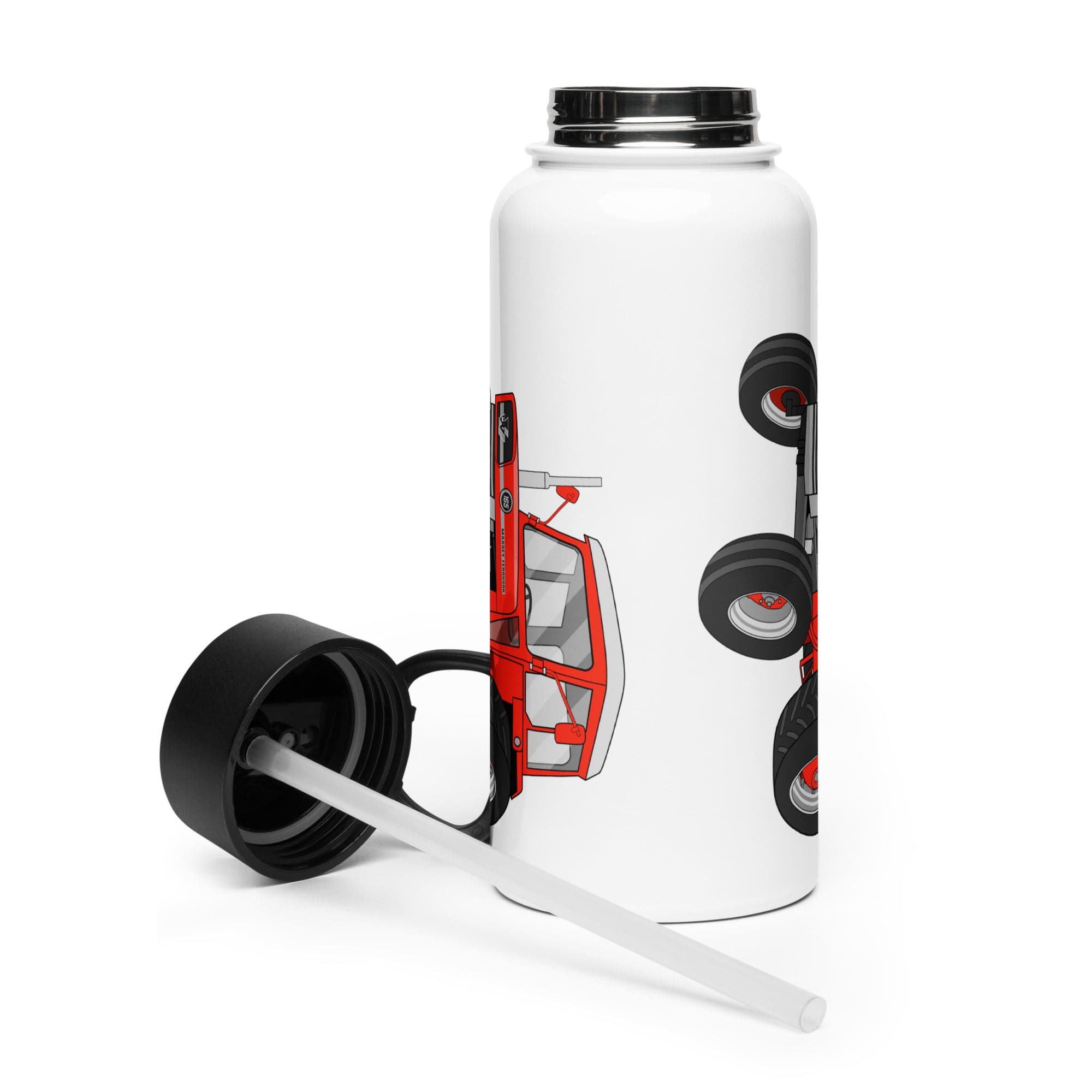 The Tractor Mugs Store Massey Ferguson 165  | Stainless steel water bottle with a straw lid Quality Farmers Merch