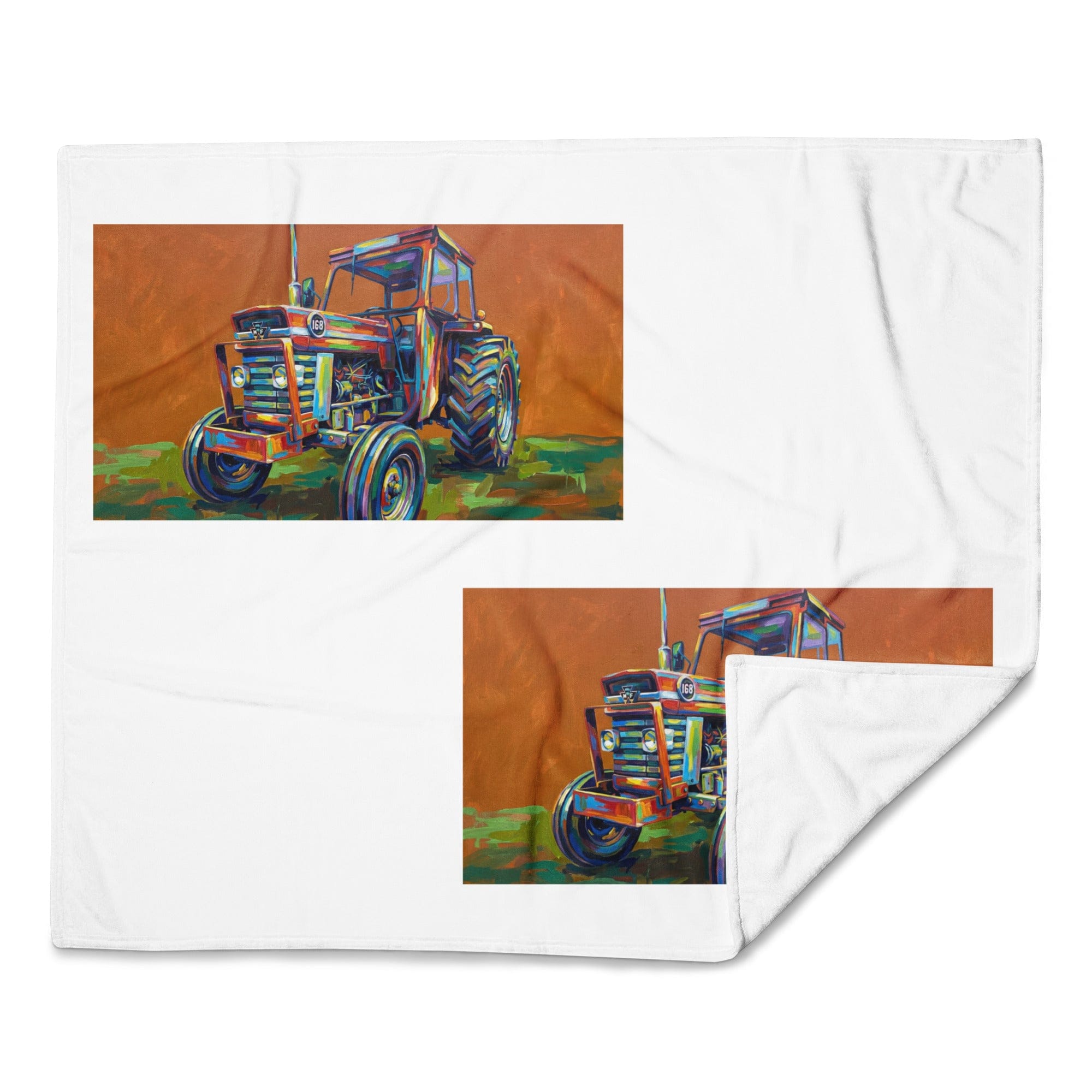 The Tractor Mugs Store Massey Ferguson 168 | Splash Art Throw Blanket Quality Farmers Merch
