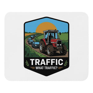 The Tractor Mugs Store Massey Ferguson 3075 TRAFFIC WHAT TRAFFIC? Bright | Mouse Mat Quality Farmers Merch