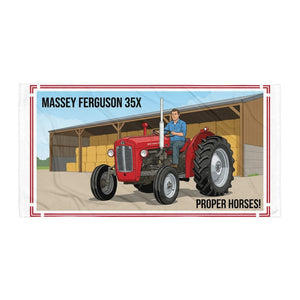 The Tractor Mugs Store Massey Ferguson 35X PROPER HORSES! | Super Soft Towel Quality Farmers Merch