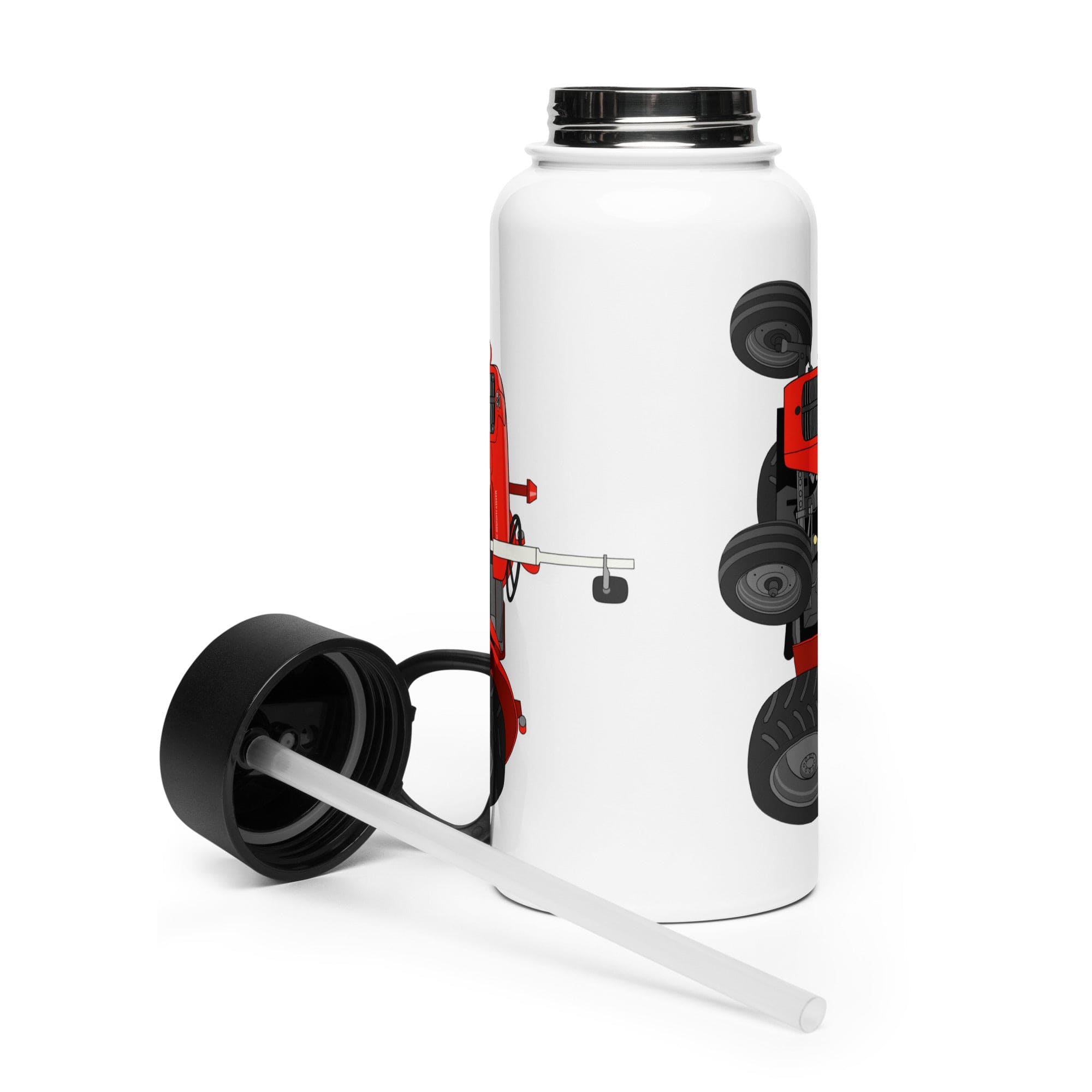 The Tractor Mugs Store Massey Ferguson 35X | Stainless steel water bottle with a straw lid Quality Farmers Merch