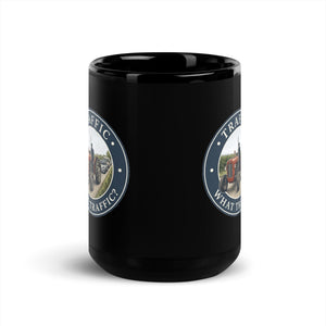 The Tractor Mugs Store Massey Ferguson 35X TRAFFIC WHAT TRAFFIC? Engraving | Black Mug Quality Farmers Merch