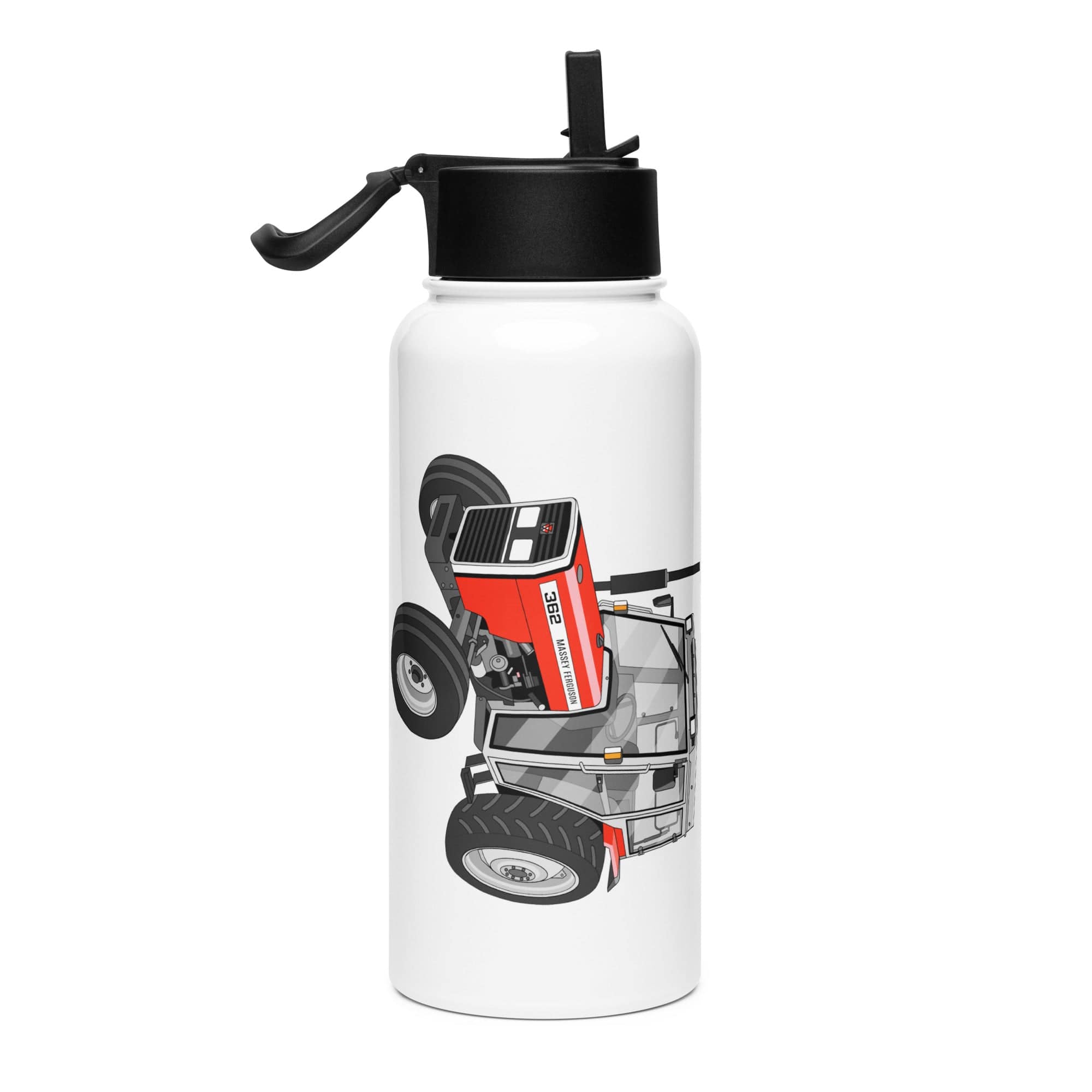 The Tractor Mugs Store Massey Ferguson 362 | Stainless steel water bottle with a straw lid Quality Farmers Merch