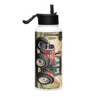 The Tractor Mugs Store Massey Ferguson 6180 | Art Deco Stainless steel water bottle with a straw lid Quality Farmers Merch