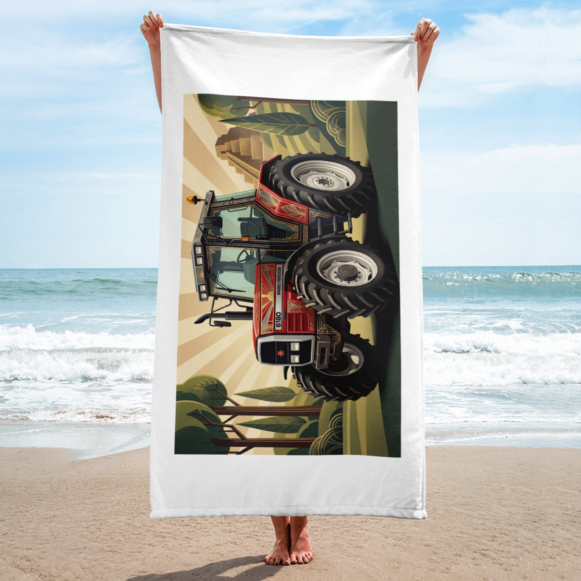 The Tractor Mugs Store Massey Ferguson 6180 | Art Deco Towel Quality Farmers Merch