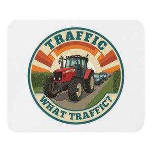 The Tractor Mugs Store Massey Ferguson 6480 TRAFFIC WHAT TRAFFIC? Retro | Mouse Mat Quality Farmers Merch
