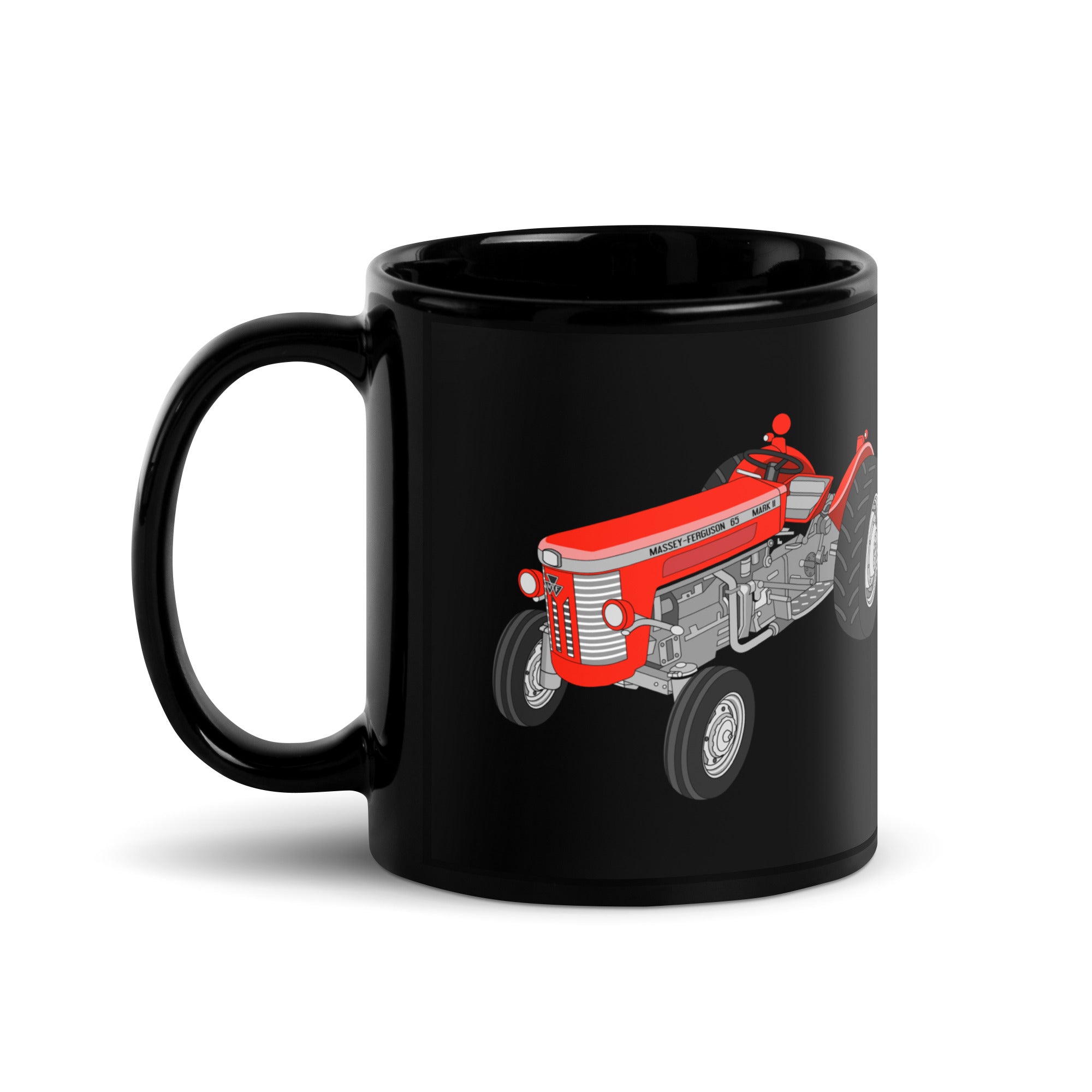 The Tractor Mugs Store Massey-Ferguson 65 Mark II | Black Glossy Mug Quality Farmers Merch