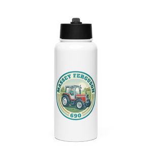 The Tractor Mugs Store Massey Ferguson 690 | Stainless Steel Water Bottle Quality Farmers Merch