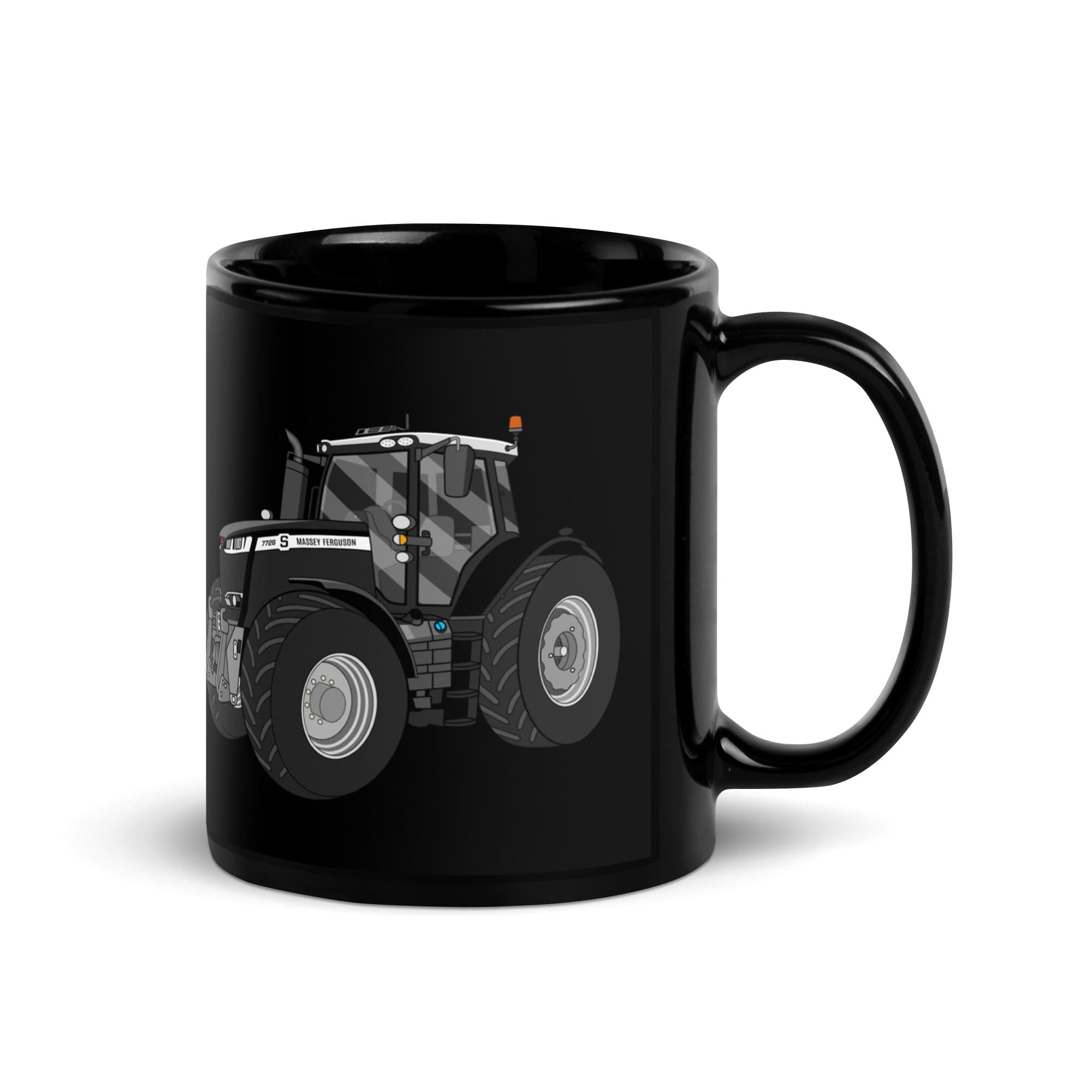 The Tractor Mugs Store Massey Ferguson 7726S Black Beauty | Black Glossy Mug Quality Farmers Merch