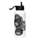 The Tractor Mugs Store Massey Ferguson 7726S Black Beauty | Stainless steel water bottle with a straw lid Quality Farmers Merch