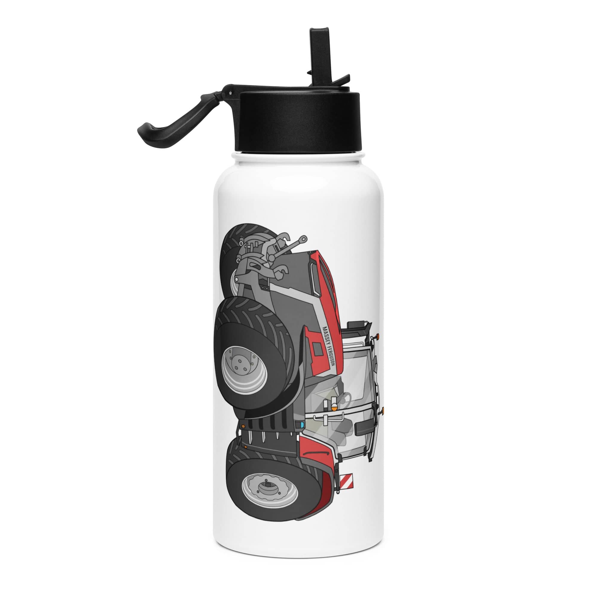 The Tractor Mugs Store Massey Ferguson 9X | Stainless steel water bottle with a straw lid Quality Farmers Merch