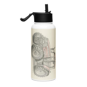 The Tractor Mugs Store McCormick MTX 150 Signature Edition Pencil Sketch | Stainless steel water bottle with a straw lid Quality Farmers Merch