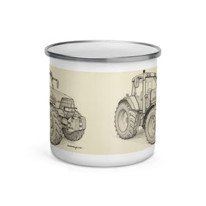 The Tractor Mugs Store McCormick MTX 200 Pencil Sketch | Enamel Mug Quality Farmers Merch