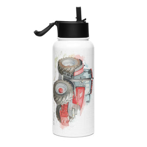The Tractor Mugs Store McCormick MTX 200 Watercolor | Stainless steel water bottle with a straw lid Quality Farmers Merch