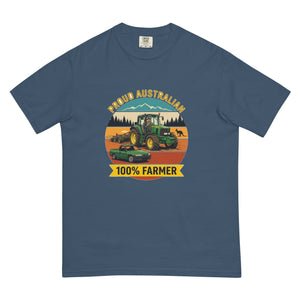 The Tractor Mugs Store Midnight John Deere 6930 PROUD AUSTRALIAN 100% FARMER Outdoor | Unisex Premium T-shirt Quality Farmers Merch