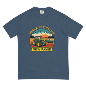 The Tractor Mugs Store Midnight John Deere 6930 PROUD AUSTRALIAN 100% FARMER Outdoor | Unisex Premium T-shirt Quality Farmers Merch