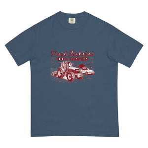 The Tractor Mugs Store Midnight New Holland TM 135 PROUD AUSTRALIAN 100% FARMER Two Tone | Unisex Premium T-shirt Quality Farmers Merch
