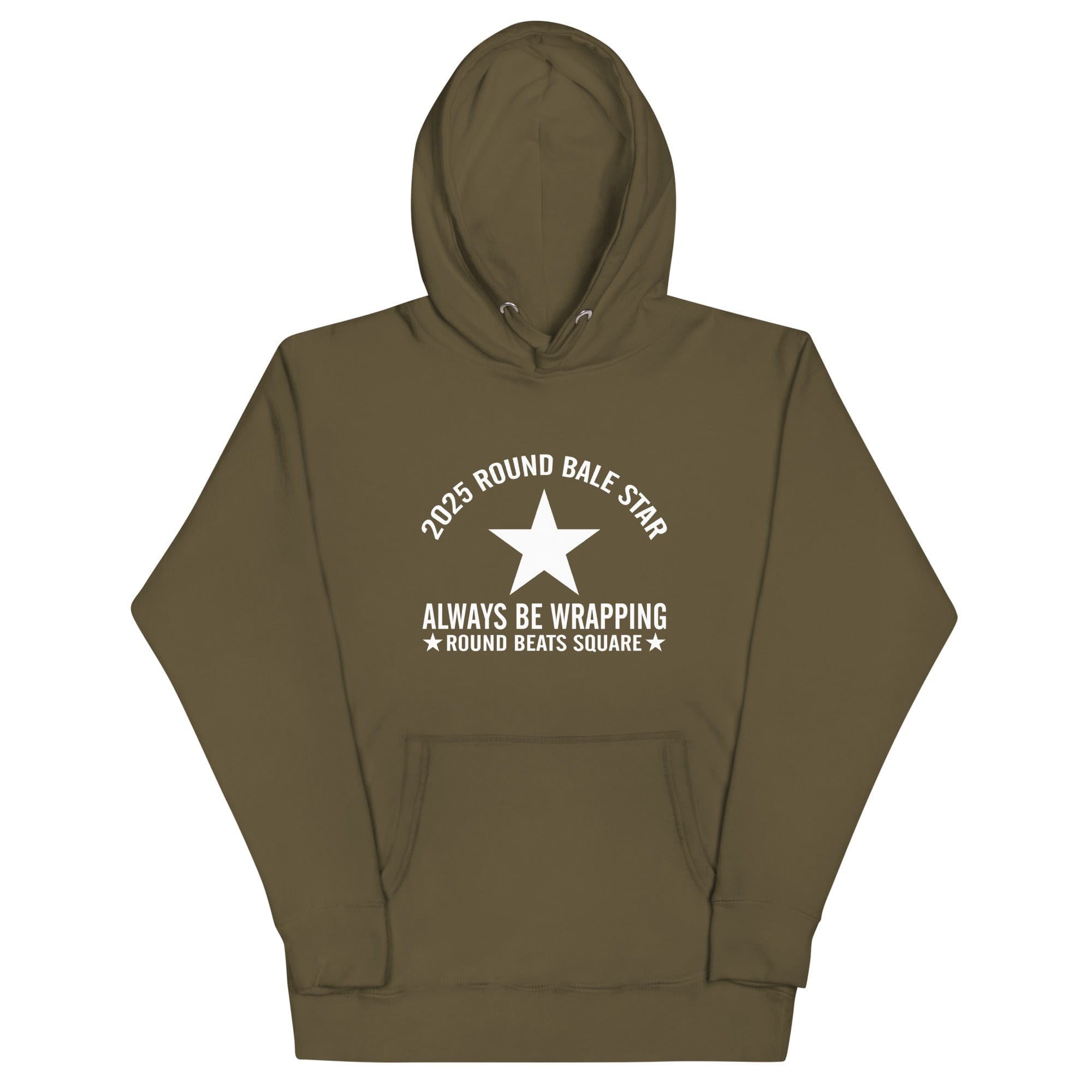 The Tractor Mugs Store Military Green / S Round Baler Star | Unisex Hoodie Quality Farmers Merch