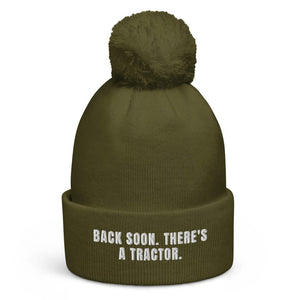The Tractor Mugs Store Moss Green Back Soon. There's a Tractor. | Pom-Pom Beanie Quality Farmers Merch