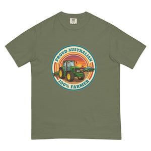 The Tractor Mugs Store Moss John Deere 6930 PROUD AUSTRALIAN 100% FARMER Retro | Unisex Premium T-shirt Quality Farmers Merch