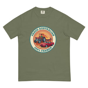The Tractor Mugs Store Moss Massey Ferguson 135 PROUD AUSTRALIAN 100% FARMER Retro | Unisex Premium T-shirt Quality Farmers Merch