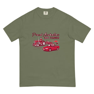 The Tractor Mugs Store Moss Massey Ferguson 35X PROUD AUSTRALIAN 100% FARMER Two Tone | Unisex Premium T-shirt Quality Farmers Merch