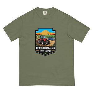 The Tractor Mugs Store Moss Massey Ferguson 6480 PROUD AUSTRALIAN 100% FARMER Bright | Unisex Premium T-shirt Quality Farmers Merch