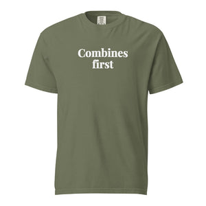 The Tractor Mugs Store Moss / S Combines First | Unisex Premium T-shirt Quality Farmers Merch