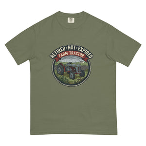 The Tractor Mugs Store Moss / S Retired Not Expired — Farm Tractor | Unisex Premium T-shirt Quality Farmers Merch