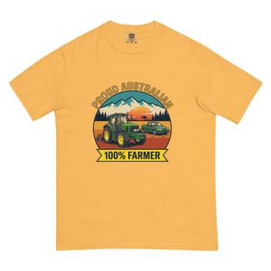 The Tractor Mugs Store Mustard John Deere 6930 PROUD AUSTRALIAN 100% FARMER Outdoor | Unisex Premium T-shirt Quality Farmers Merch