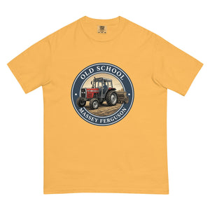 The Tractor Mugs Store Mustard / S Massey Ferguson 390T OLD SCHOOL MASSEY FERGUSON Engraving | Unisex Premium T-shirt Quality Farmers Merch