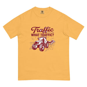 The Tractor Mugs Store Mustard / S Massey Ferguson 6480 TRAFFIC WHAT TRAFFIC? Two Tone | Unisex Premium T-shirt Quality Farmers Merch
