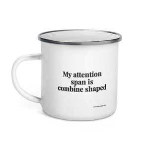 The Tractor Mugs Store My Attention Span Is Combine Shaped | Enamel Mug Quality Farmers Merch