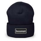 The Tractor Mugs Store Navy OASIS Style 'Bossman' | Cuffed Beanie Quality Farmers Merch