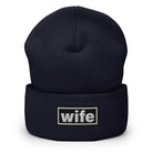 The Tractor Mugs Store Navy OASIS Style 'Wife' | Cuffed Beanie Quality Farmers Merch