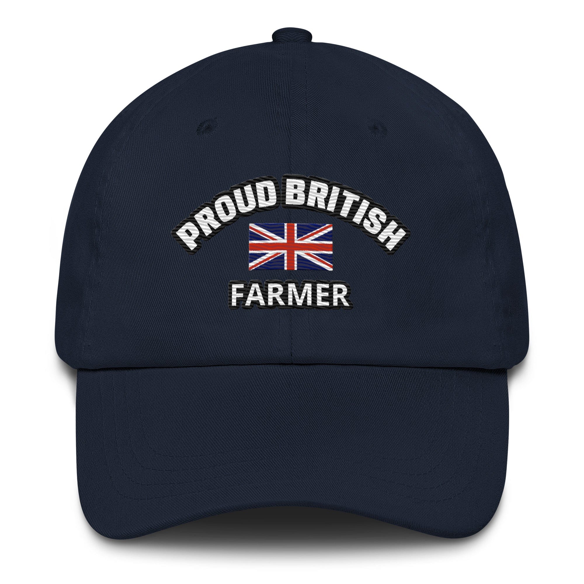 The Tractor Mugs Store Navy Proud British Farmer | Dad Hat Quality Farmers Merch